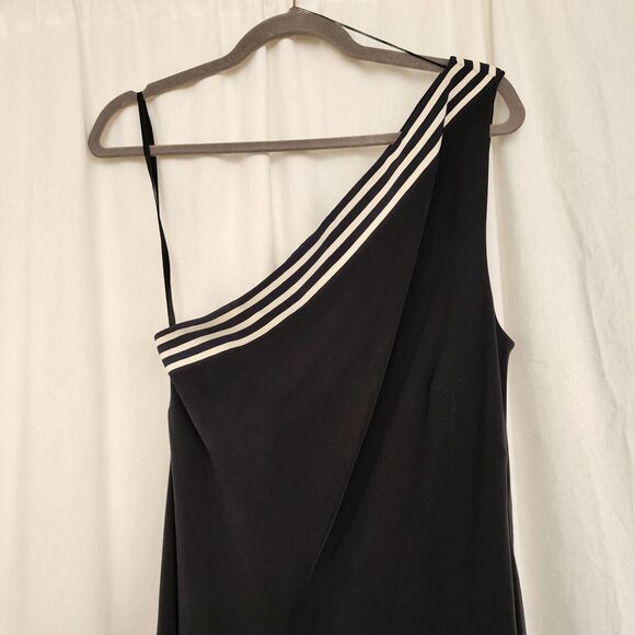 VTG Lauren Ralph Lauren Classic 100% Silk One Shoulder Maxi Dress Sz 8 Old Money - Picture 7 of 9